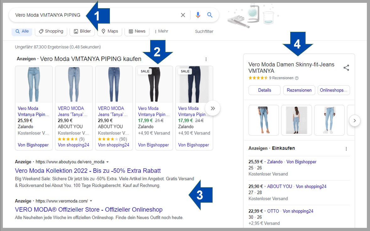 Neu bei Google ist die Rubrik Anzeigen - Einkaufen